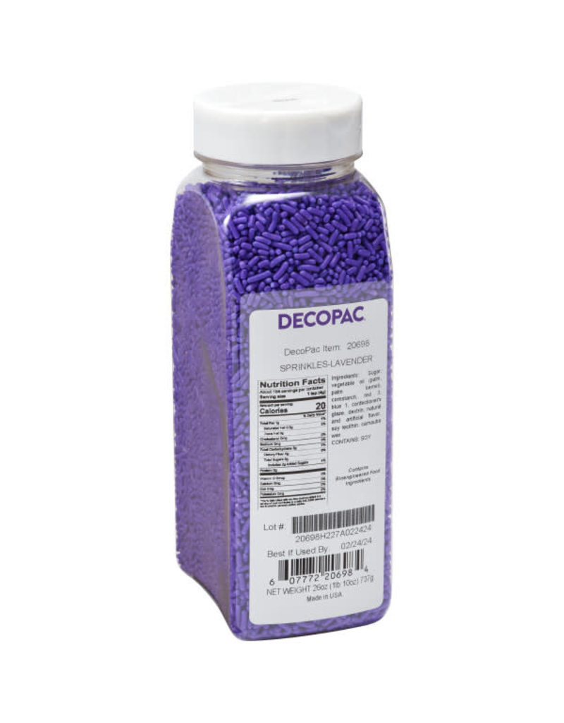 DECOPAC LAVENDER SPRINKLE JAR 26 OZ