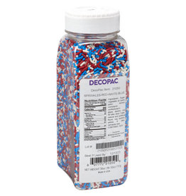 DECOPAC RED, WHITE, BLUE SPRINKLE JAR 26 OZ