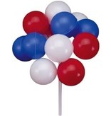 PFEIL & HOLING RED, WHITE & BLUE BALLOON CLUSTERS 7’’ BOX  36CT