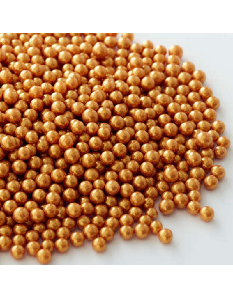 WILTON ENTERPRISES GOLD SUGAR PEARLS SPRINKLES 4.8 OZ