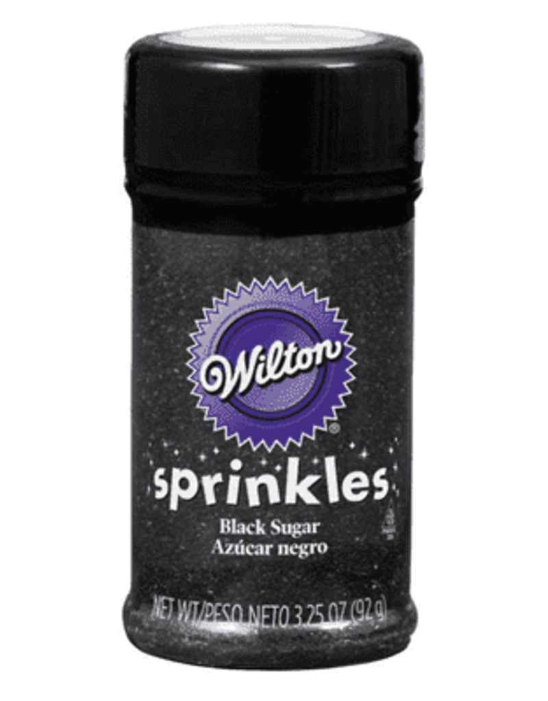 WILTON ENTERPRISES BLACK SPRINKLE SUGAR 3.25 OZ EA