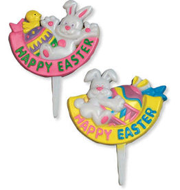 PFEIL & HOLING HAPPY EASTER RABBIT & EGG PICKS 3" BOX 48 CT