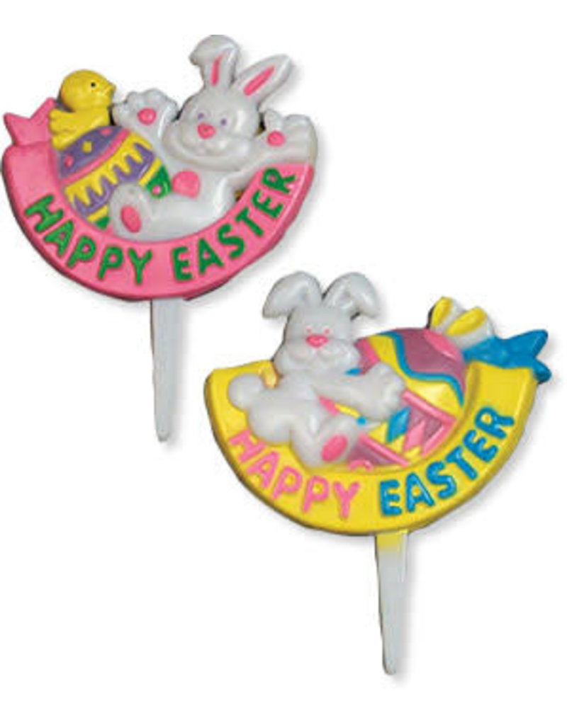 PFEIL & HOLING HAPPY EASTER RABBIT & EGG PICKS 3" BOX 48 CT