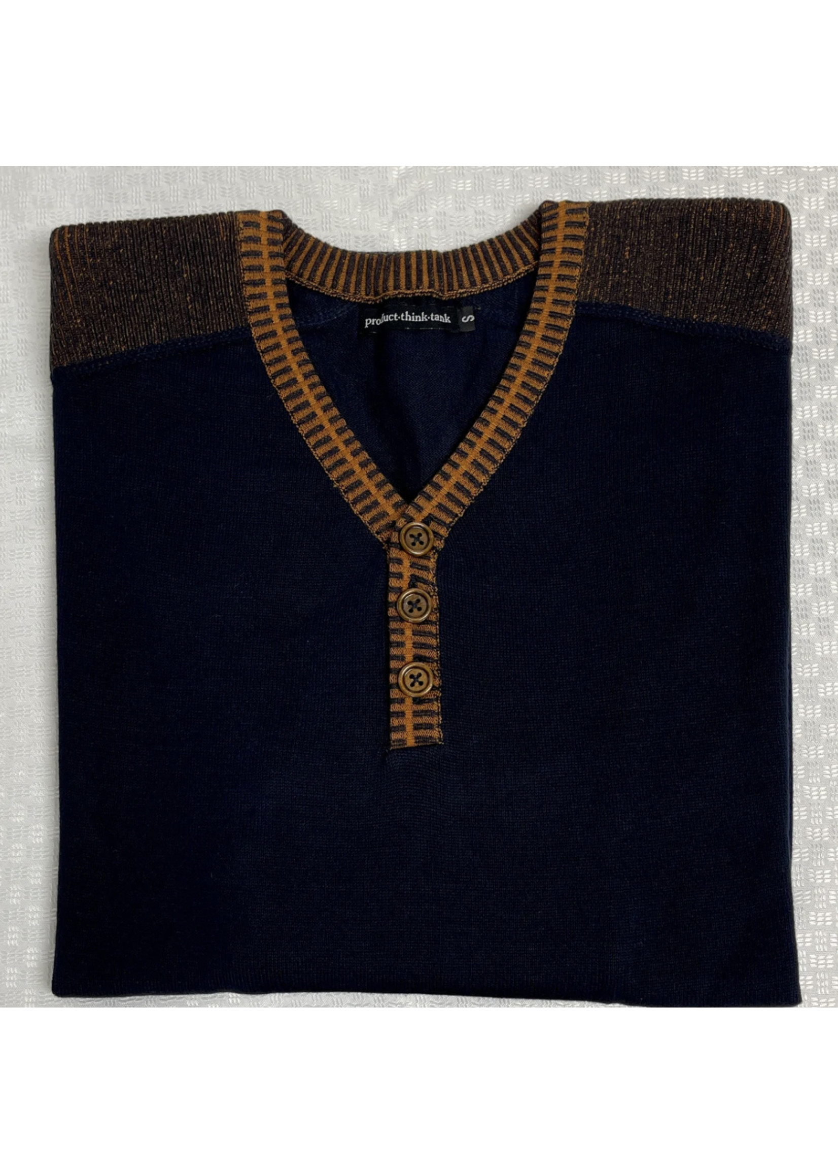 Product Think Tank PTT West Hill Henley Cotton Sweater