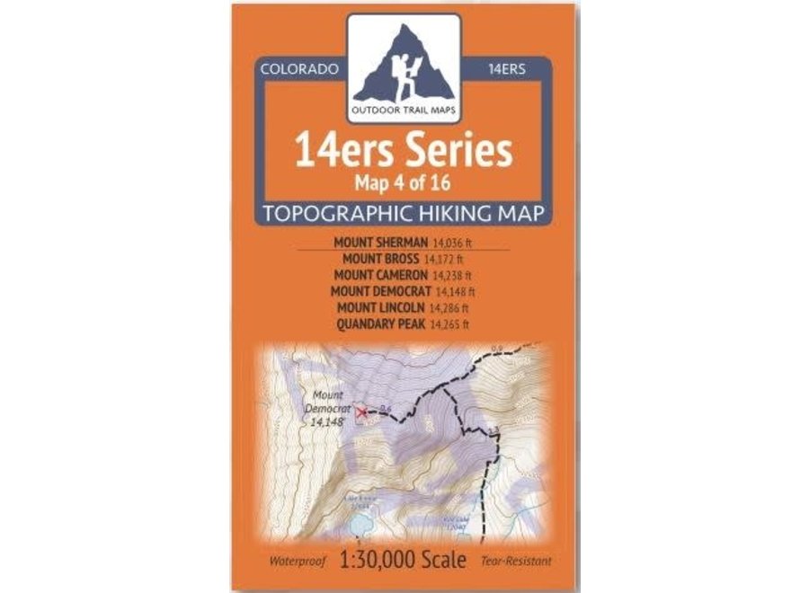 Outdoor Trail Maps 14ers Series Map 04/16 Sherman | Bross, Cameron, Democrat, Lincoln, Quandary