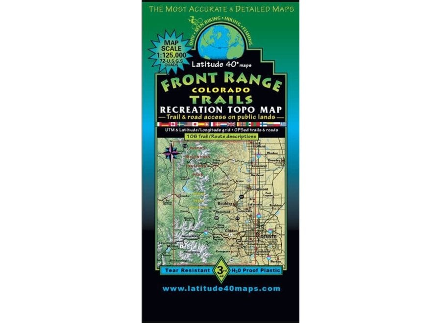 Latitude 40 Front Range Trails Map 3rd Edition