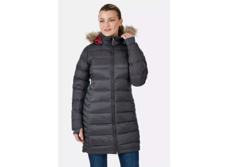 rab womens deep cover parka deep denim
