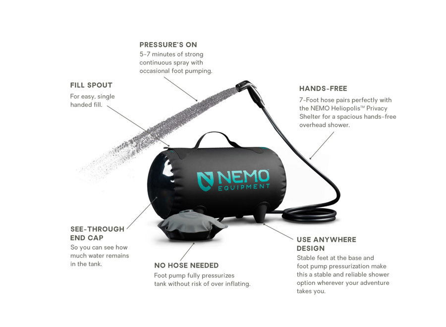 NEMO Equipment Helio Pressure Shower