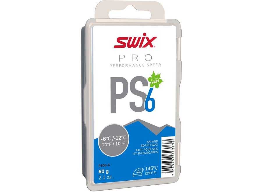 Swix PS6 Ski Wax Blue 60g