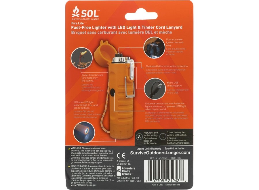 SOL Fire Lite Fuel Free Lighter CLR