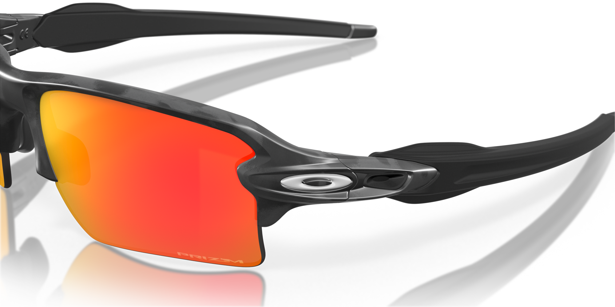 Flak® 2.0 (Low Bridge Fit) Prizm Ruby Lenses, Black Camo Frame Sunglasses