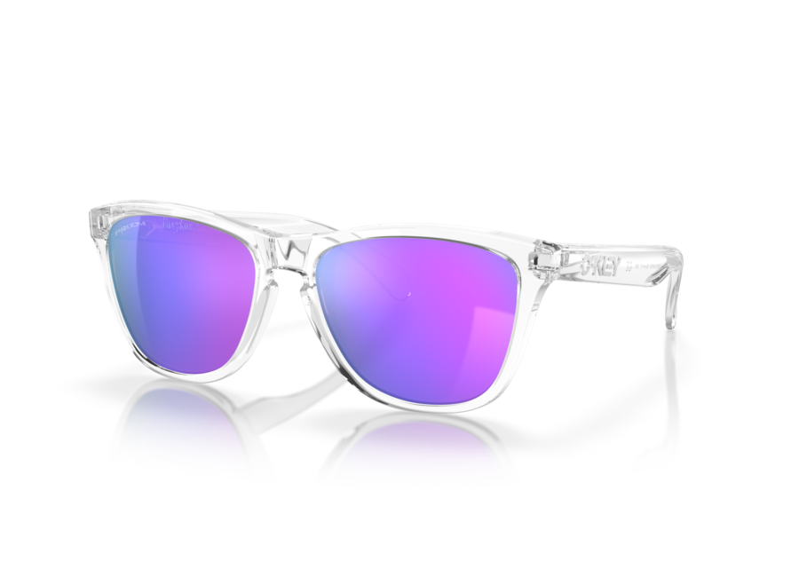 Oakley Frogskins Polished Clear Frame Prizm Violet Lens