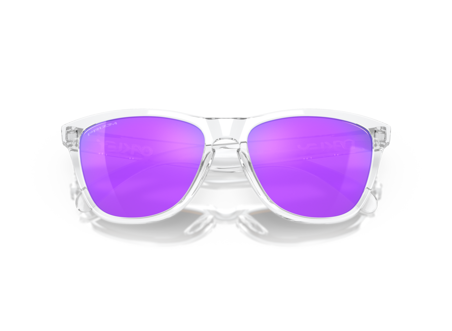 Oakley Frogskins Polished Clear Frame Prizm Violet Lens