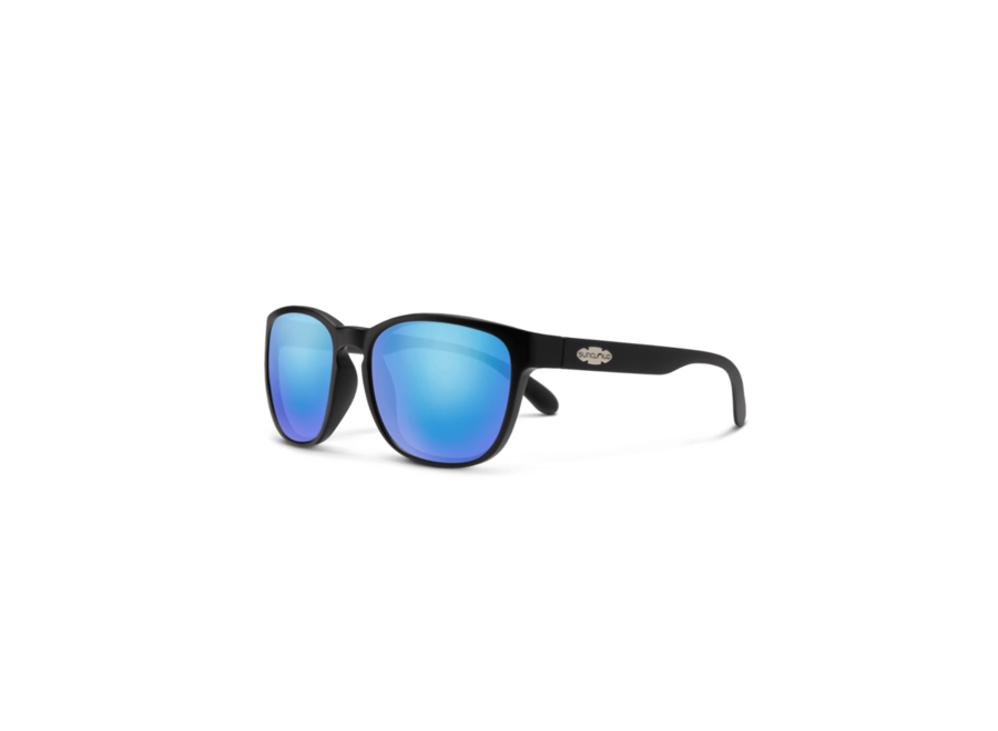 Suncloud Loveseat Matte Black Polarized Blue Mirror Sunglasses