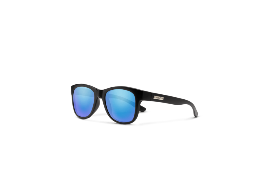 Suncloud Leeway Matte Black Polarized Blue Mirror Sunglasses