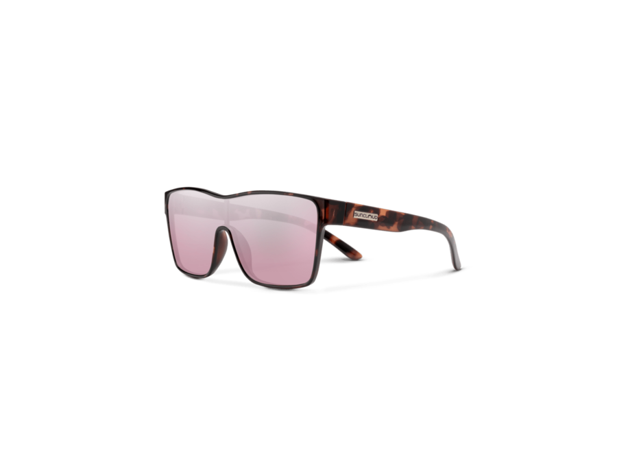 Suncloud Biff Tortoise Polarized Pink Gold Mirror Sunglasses
