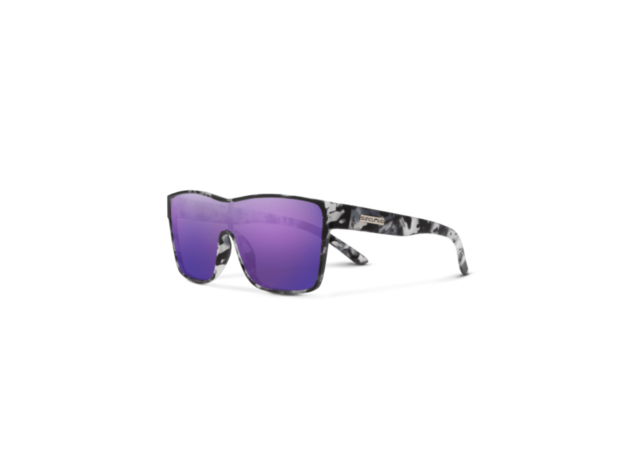 Suncloud Biff Matte Ice Tortoise Polarized Purple Mirror Sunglasses