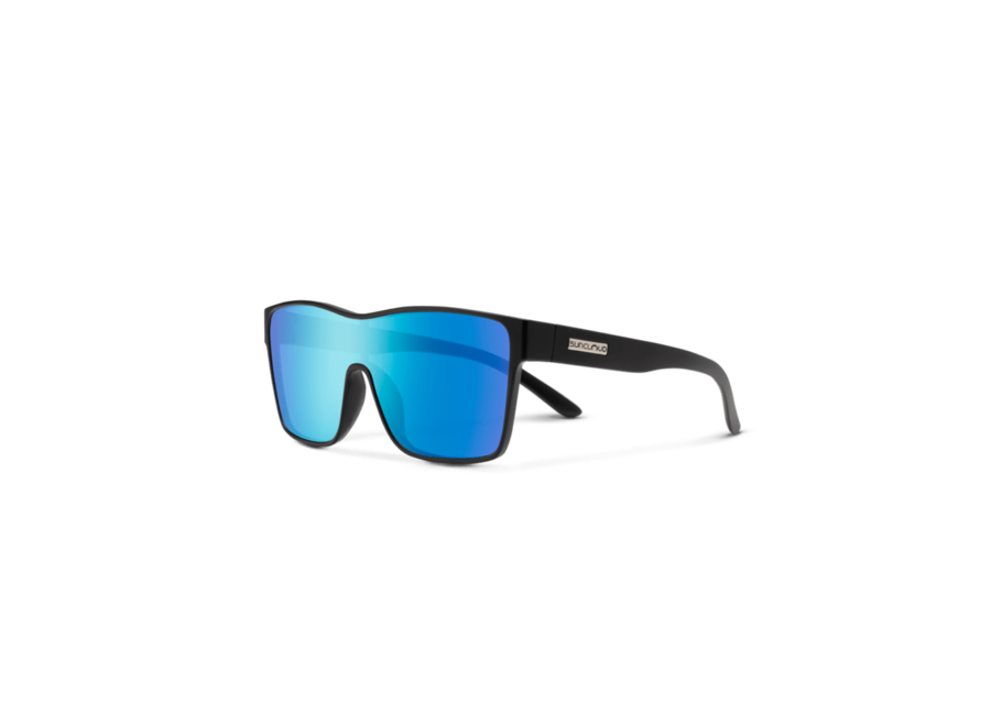 Suncloud Biff Matte Black Polarized Blue Mirror Sunglasses