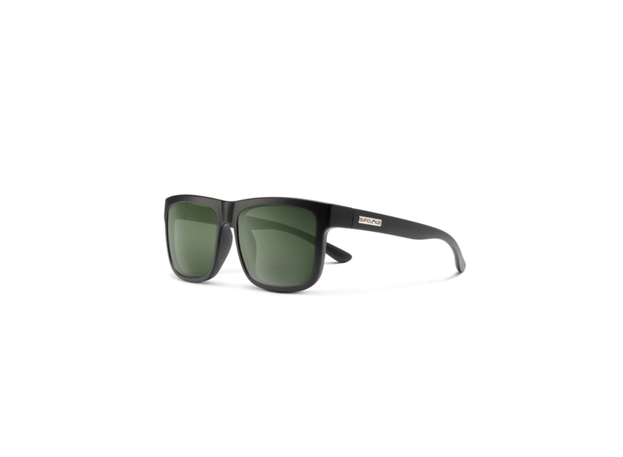 Suncloud Quiver Matte Black Frame Polarized Gray Green Lens Sunglasses