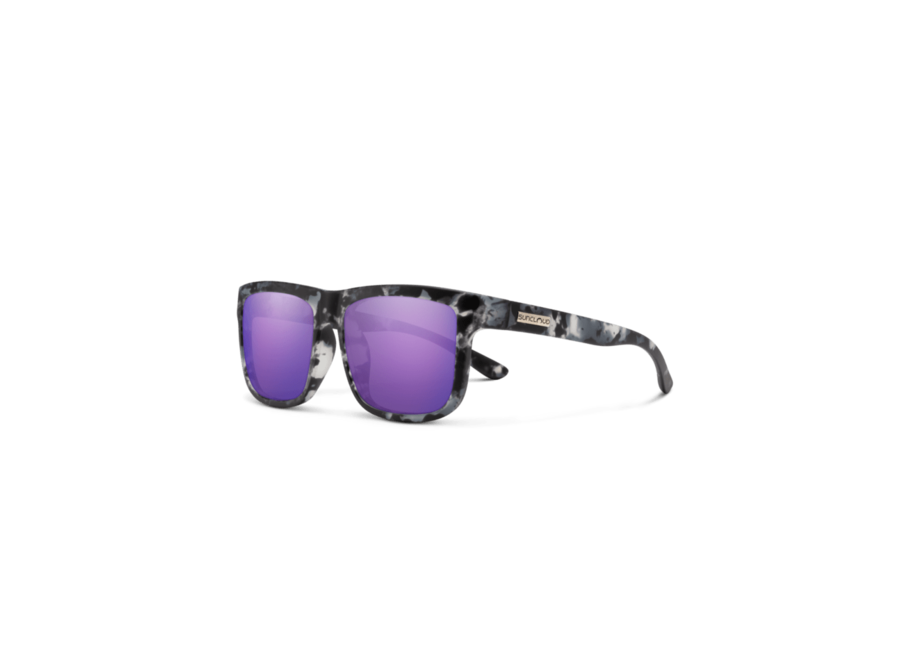 Suncloud Quiver Matte Ice Tortoise Polarized Purple Mirror Sunglasses