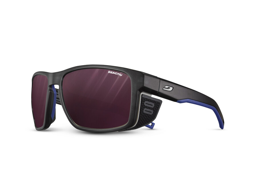 Julbo Shield Translucent Black / Blue/ White REACTIV 0-4 High Contrast Sunglass