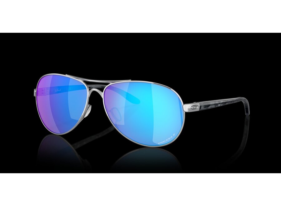 Oakley Feedback Polished Chrome Frame w/ Prizm Sapphire Polarized Lens