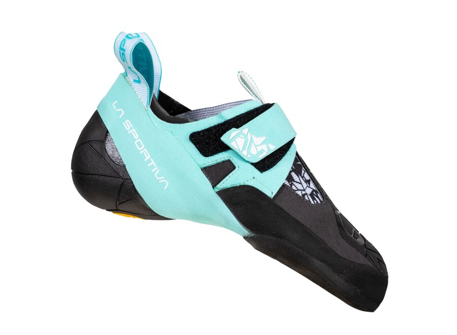 La Sportiva Women's Skwama Vegan Rock Climbing Shoe Carbon/Turquoise