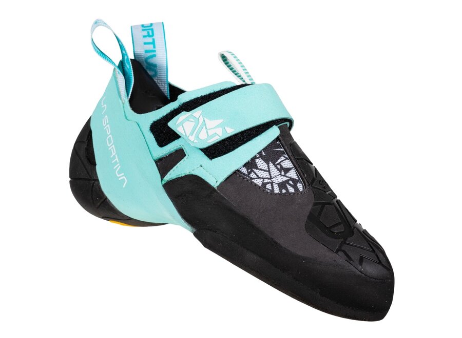 La Sportiva Women's Skwama Vegan Rock Climbing Shoe Carbon/Turquoise
