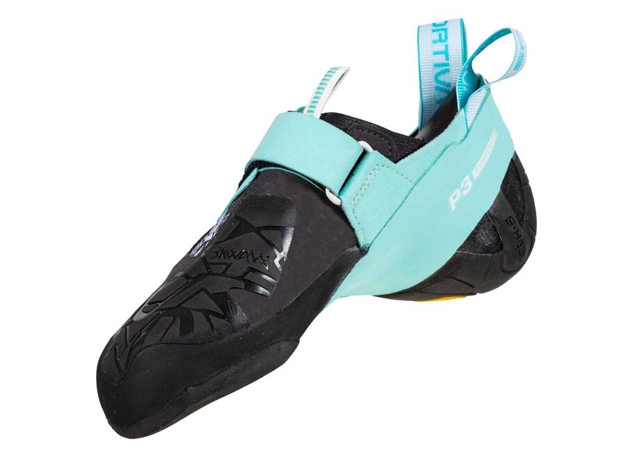 La Sportiva Women's Skwama Vegan Rock Climbing Shoe Carbon/Turquoise