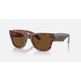 Ray-Ban Mega Wayfarer Striped Havana W/ Brown Polarized Sunglass