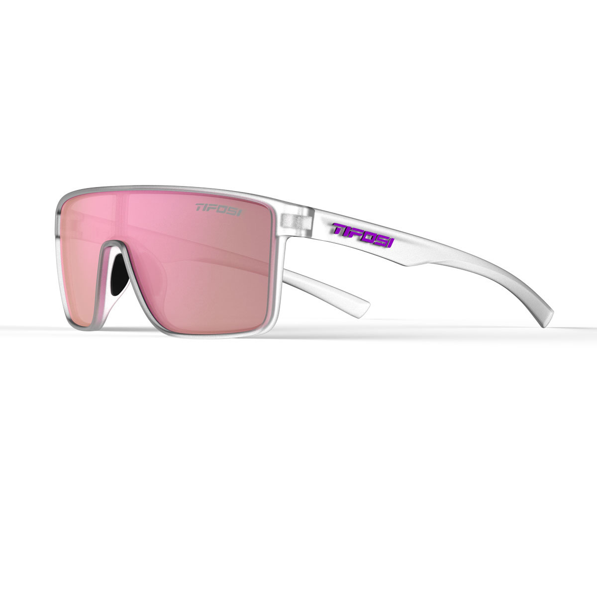 Tifosi Sanctum Satin Clear Frame Pink Mirror Lens Sunglasses