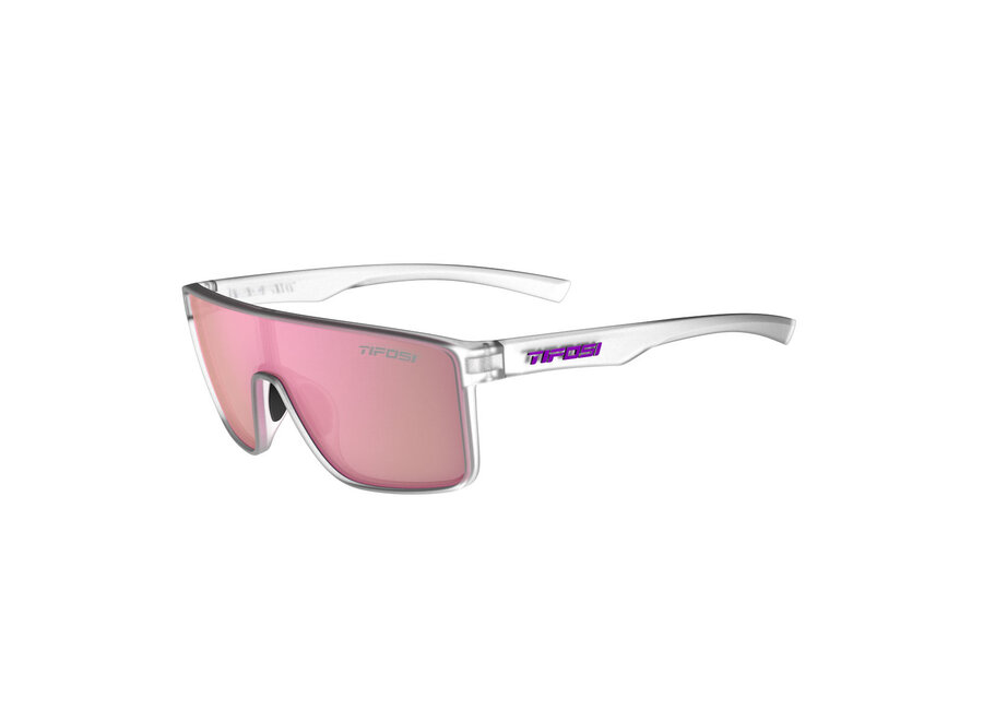 Tifosi Sanctum Satin Clear Frame Pink Mirror Lens Sunglasses