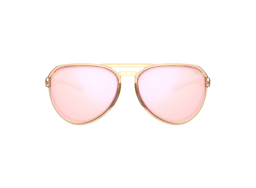 Tifosi Selca Crystal Brown Frame Pink Mirror Lens Sunglasses