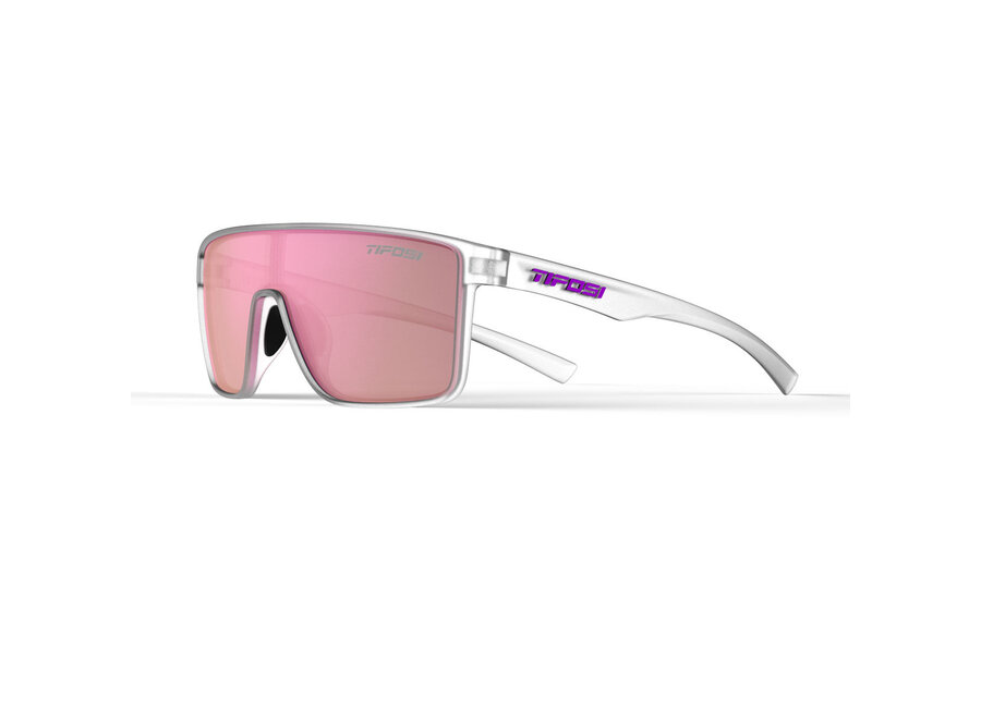 Tifosi Sanctum Satin Clear Frame Pink Mirror Lens Sunglasses
