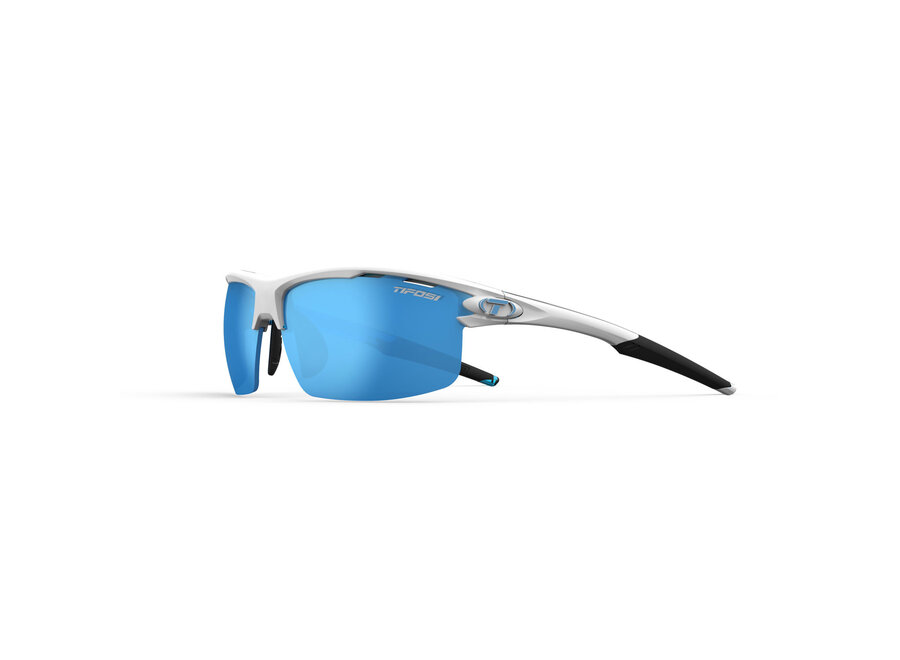 Tifosi Rivet Matte White Frame Blue/AC Red/ Clear Interchangeable Sunglasses