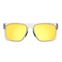 Tifosi Swick Crystal Clear Frame Smoke Tint Yellow Mirror Lens Sunglasses