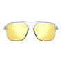 Tifosi Salto Crystal Clear Frame Smoke Tint Yellow Mirror Lens Sunglasses