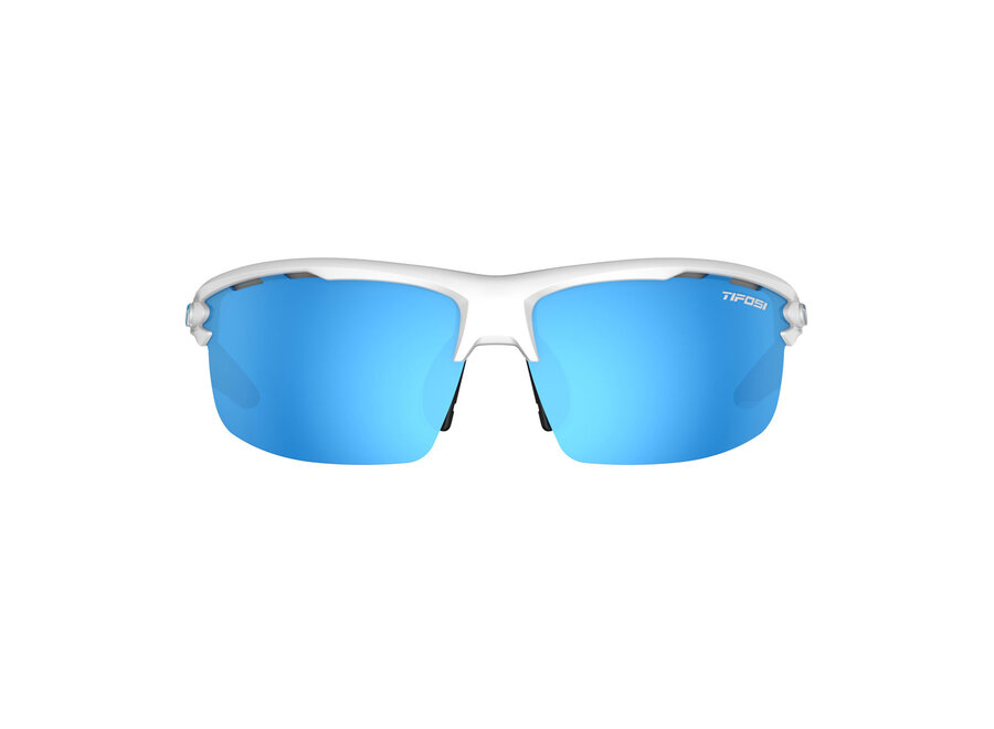 Tifosi Rivet Matte White Frame Blue/AC Red/ Clear Interchangeable Sunglasses