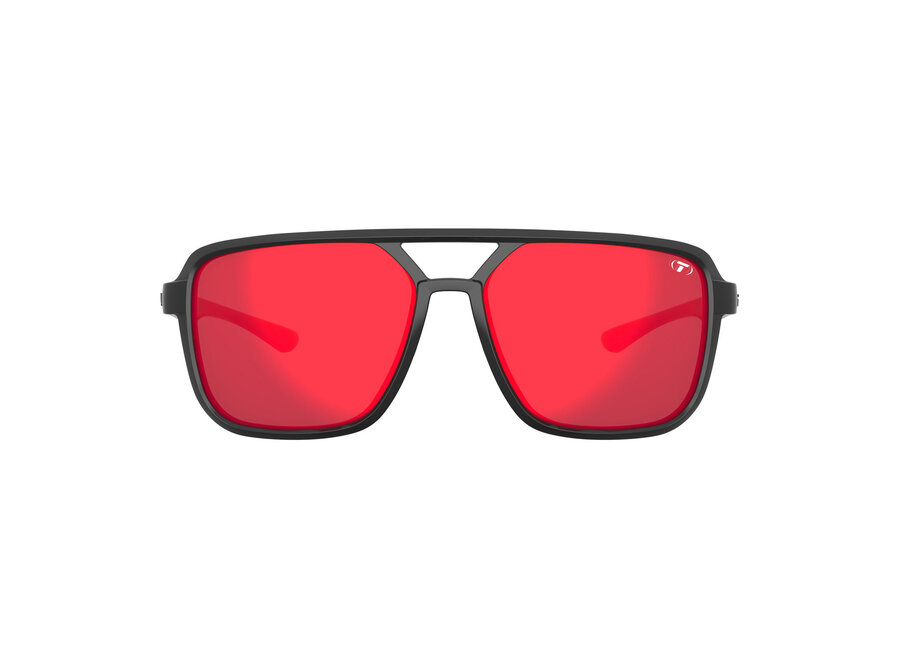 Tifosi Salto Blackout Frame Smoke Tint Red Mirror Lens Sunglasses