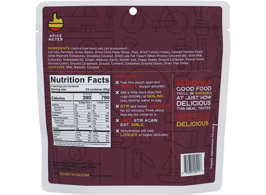 Good to Go 2 Serv Indian Veg Korma
