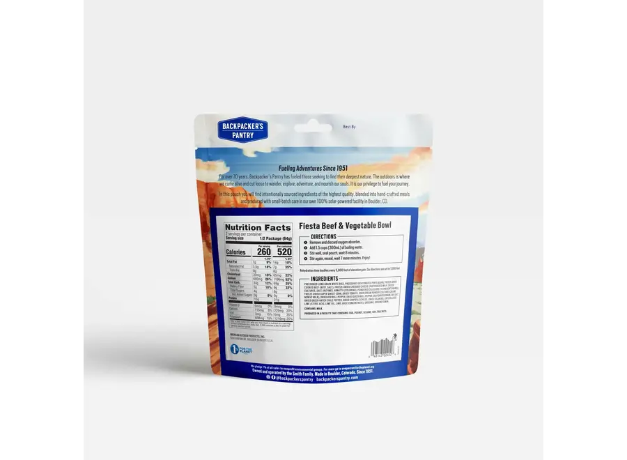 Backpacker's Pantry Fiesta Beef and Vegetable Bowl