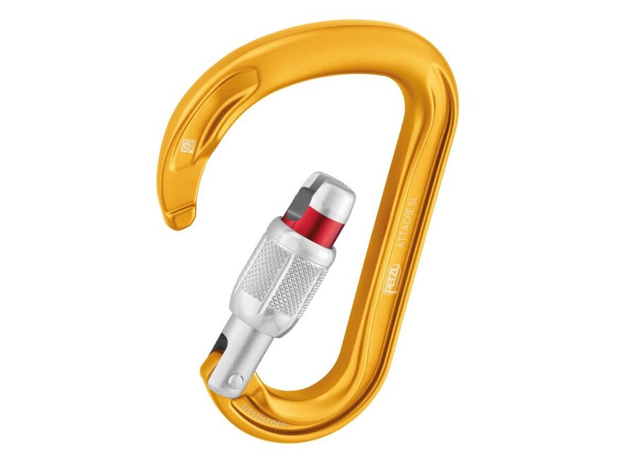Petzl Attache Screw-Lock Locking Carabiner Yellow