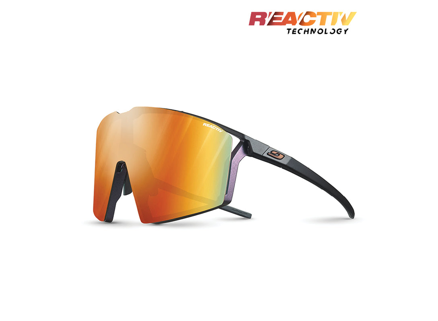 Julbo Edge Matte Black / Blue REACTIV 1-3 Light Amplifier - Black/Blue Sunglass