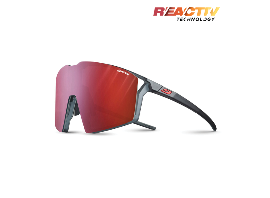 Julbo Edge Translucent Black / Matte Orange REACTIV 0-3 High Contrast - Black/Orange Sunglass