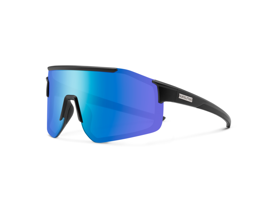 Suncloud Optics Domain Matte Black Polarized Blue Mirror Sunglasses