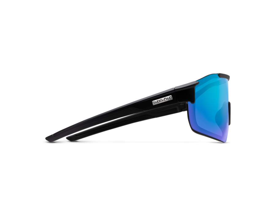 Suncloud Optics Domain Matte Black Polarized Blue Mirror Sunglasses