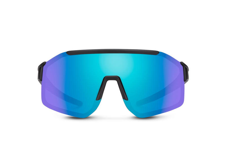 Suncloud Optics Domain Matte Black Polarized Blue Mirror Sunglasses