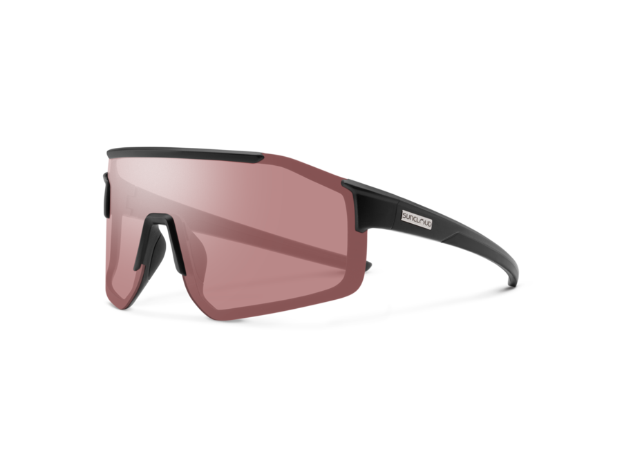 Suncloud Optics Domain Matte Black Polarized Low Light Rose Sunglasses