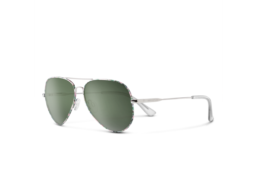 Suncloud Optics Hard Deck Floral Polarized Grey Green Sunglasses