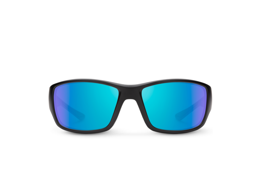 Suncloud Optics Hull Matte Black Polarized Blue Mirror Sunglasses